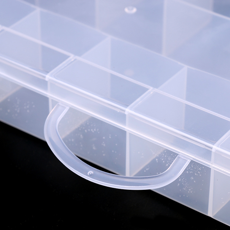 13-piece adjustable jewelry box Electronic accessories button beaded rectangular plastic box Specification drawing