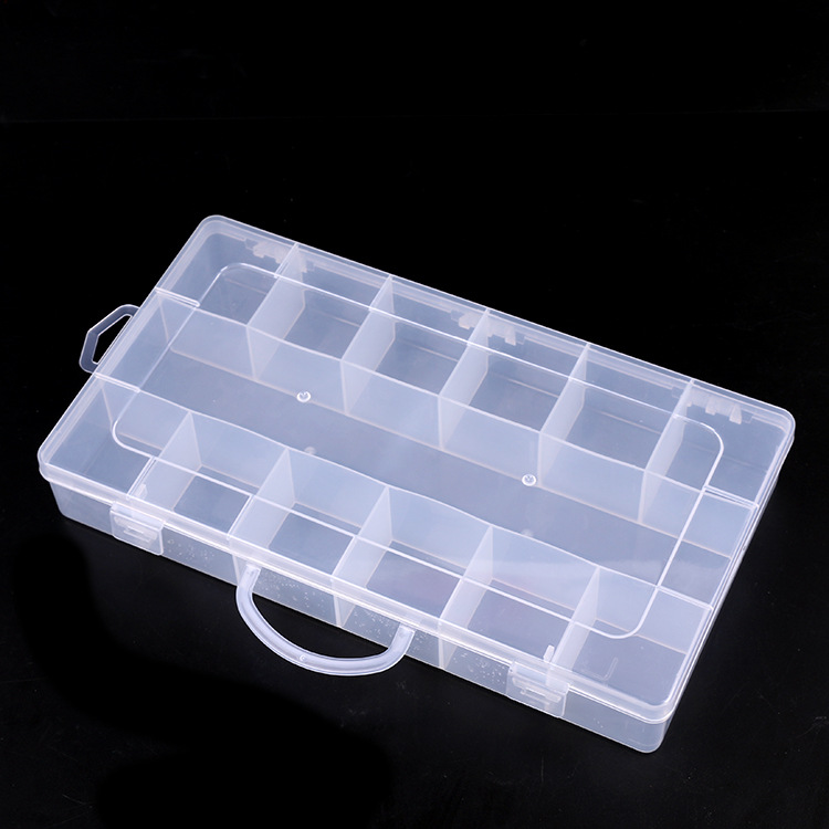 13-piece adjustable jewelry box Electronic accessories button beaded rectangular plastic box details Picture