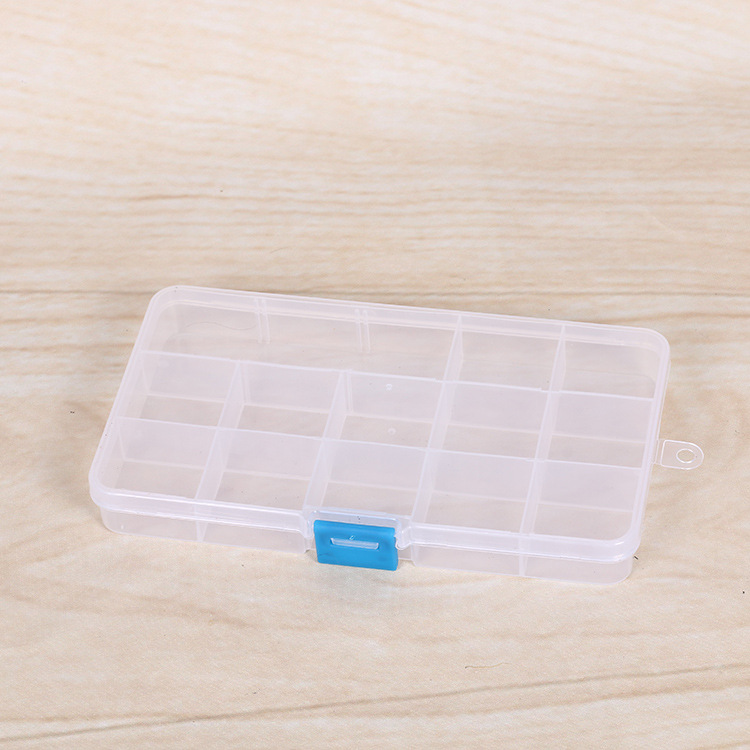 One-piece 15-cell buckle insert 2-piece storage box Jewelry box accessories Buttons beaded rectangular plastic box Application Scenario