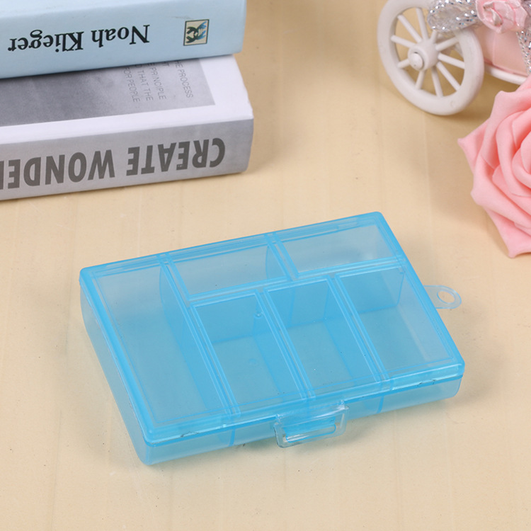 One-piece irregular six-box Plastic PP storage box Jewelry accessories fishing gear accessories box Specification drawing
