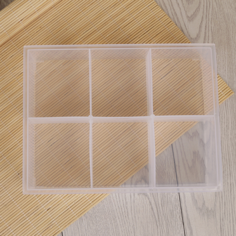 6-compartment storage box Fine transparent jewelry storage box Cosmeceutical jewelry storage box Specification drawing