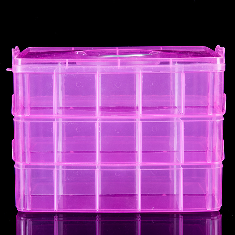 Large 3-layer detachable storage box with cover hand jewelry organizer Plastic storage box Yiwu daily necessities full figure