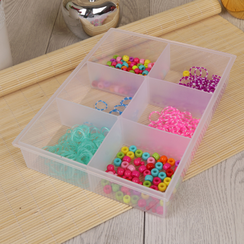 6-compartment storage box Fine transparent jewelry storage box Cosmeceutical jewelry storage box full figure