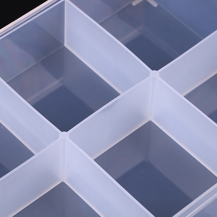 6 lattice open transparent loose bead electronic accessories button beaded rectangular plastic box Specification drawing