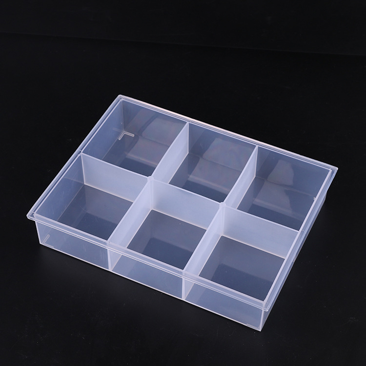 6 lattice open transparent loose bead electronic accessories button beaded rectangular plastic box details Picture