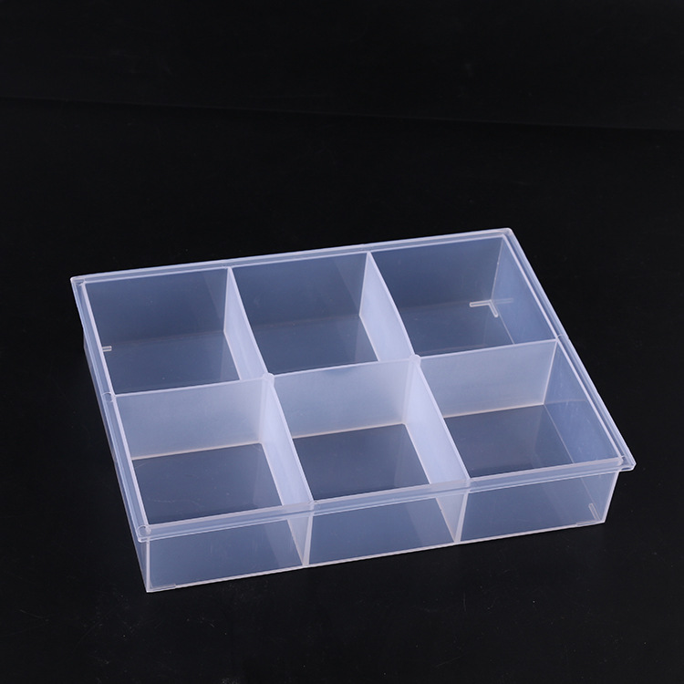 6 lattice open transparent loose bead electronic accessories button beaded rectangular plastic box full figure