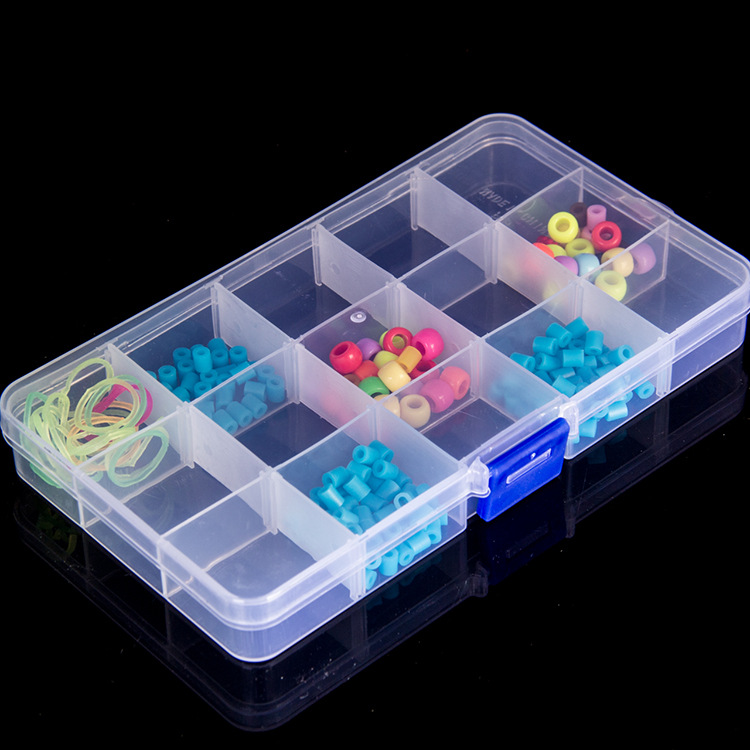 Yiwu daily necessities 15 removable portable transparent sealed medicine box jewelry jewelry storage box details Picture