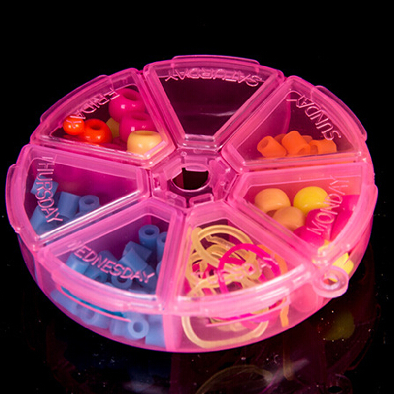 Home accessories round 7 grid storage jewelry transparent plastic box storage box medicine box Application Scenario