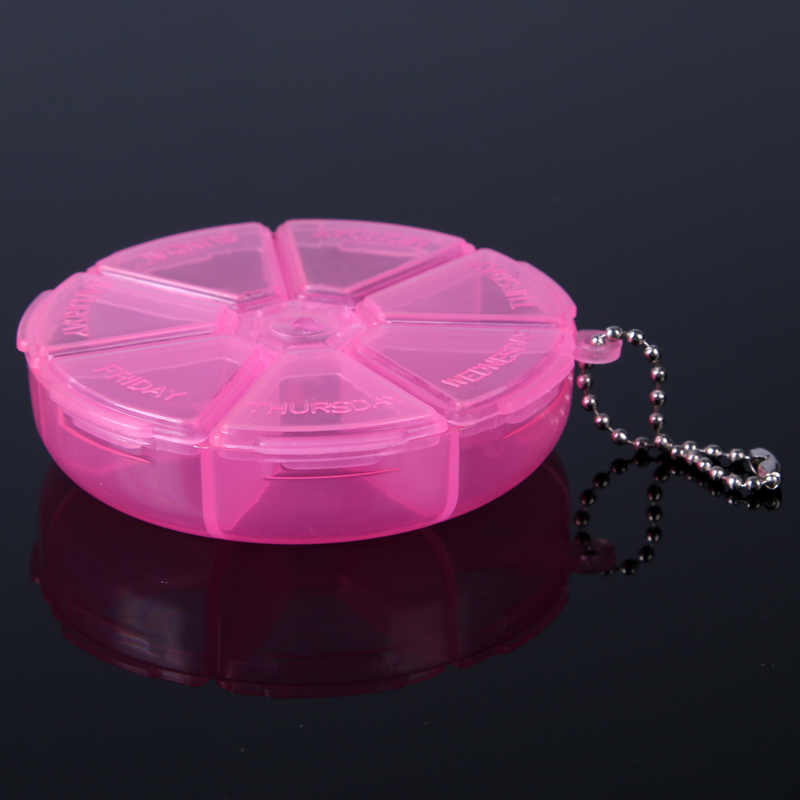 Home accessories round 7 grid storage jewelry transparent plastic box storage box medicine box details Picture