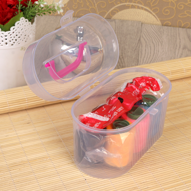 Sewing box medium box Transparent storage box Sewing box Jewelry box portable empty box Specification drawing