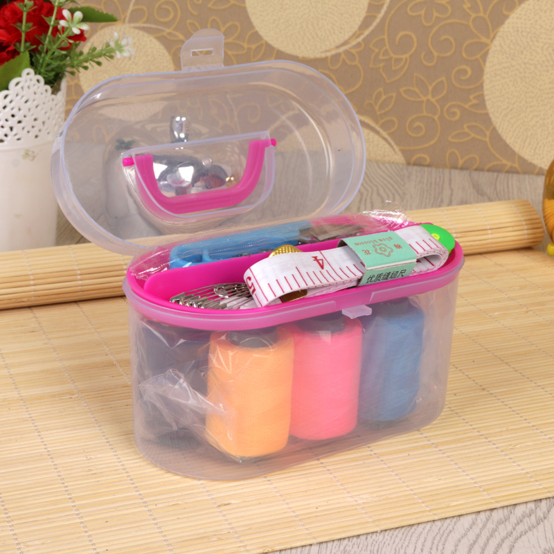 Sewing box medium box Transparent storage box Sewing box Jewelry box portable empty box details Picture