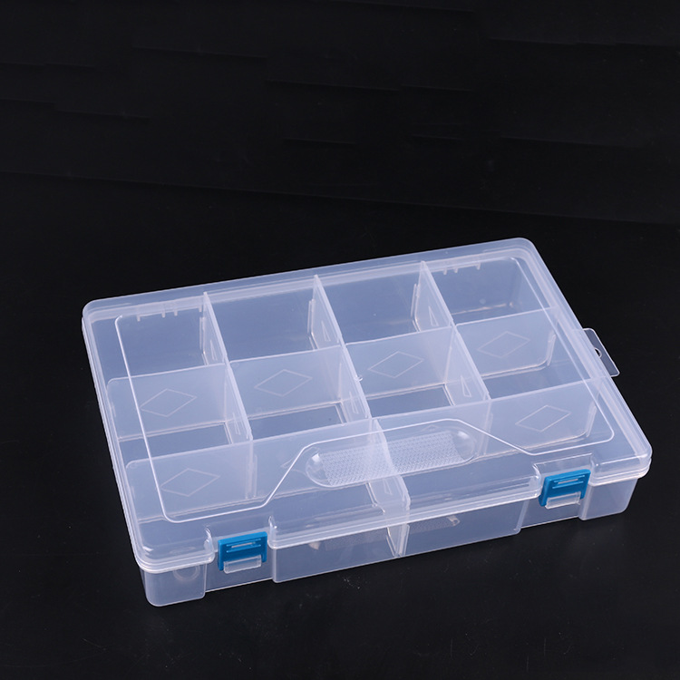 Detachable double button ten large medical box storage box Jewelry transparent accessories button beaded rectangular plastic box Application Scenario