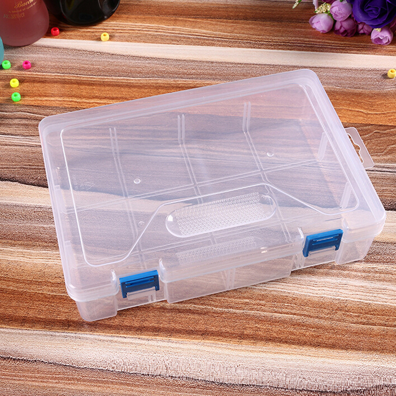 Double buckle transparent plastic storage box head jewelry toy band hairpin bead classification full figure