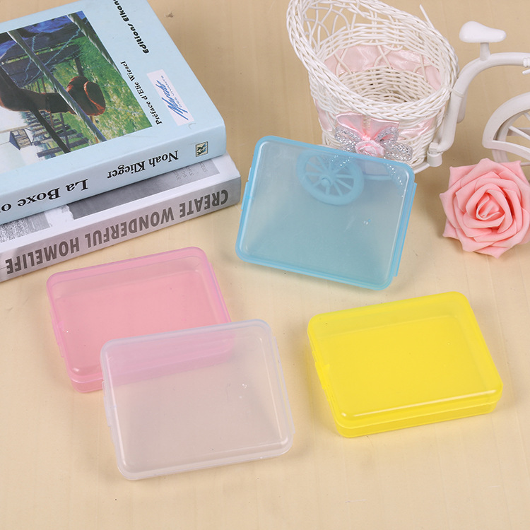 New transparent empty box simple square storage box Powder puff box eyelash box jewelry box jewelry box parts finishing Application Scenario