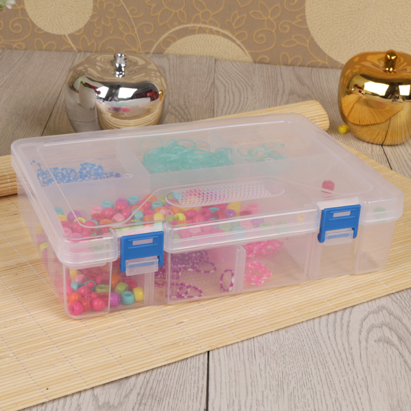 Double-layer 8-compartment transparent jewelry storage box Cosmeceutical box Jewelry storage box Specification drawing