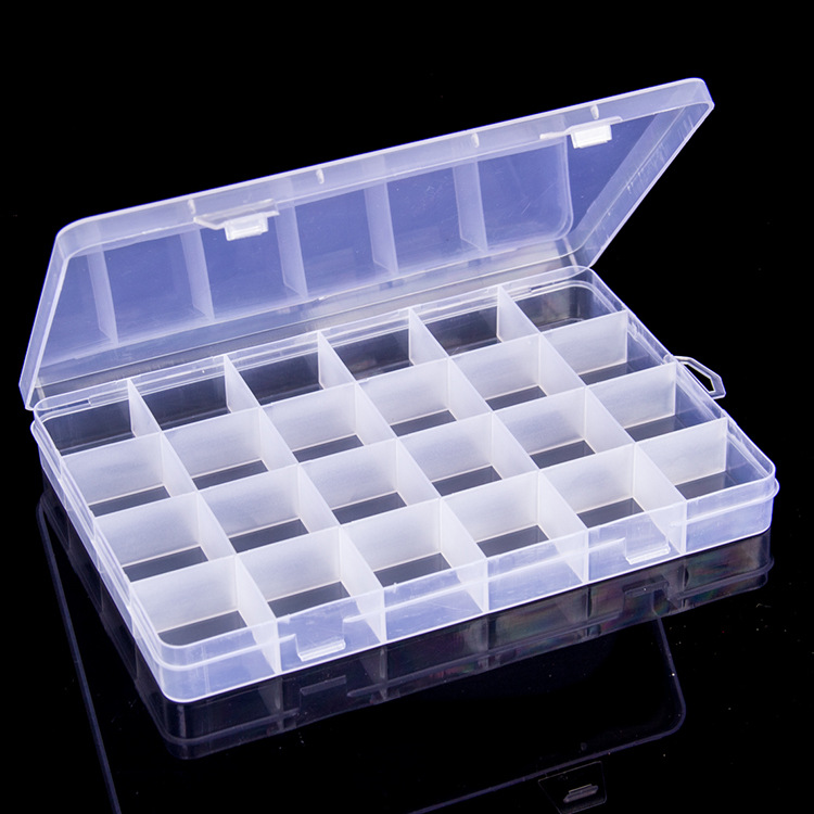 24 cell storage box Household items transparent lattice plastic can not break accessories organizer box details Picture