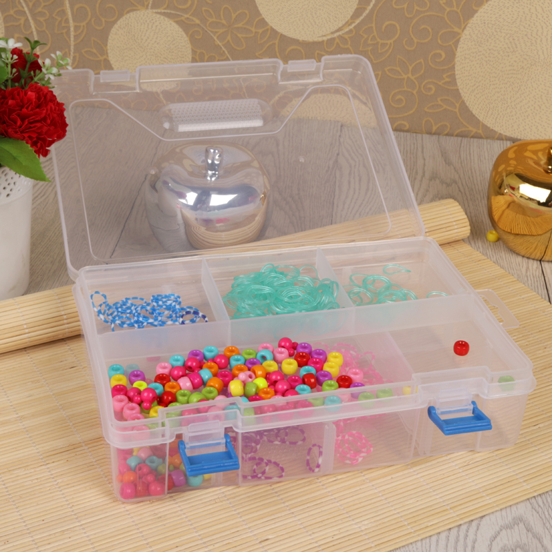Double-layer 8-compartment transparent jewelry storage box Cosmeceutical box Jewelry storage box full figure