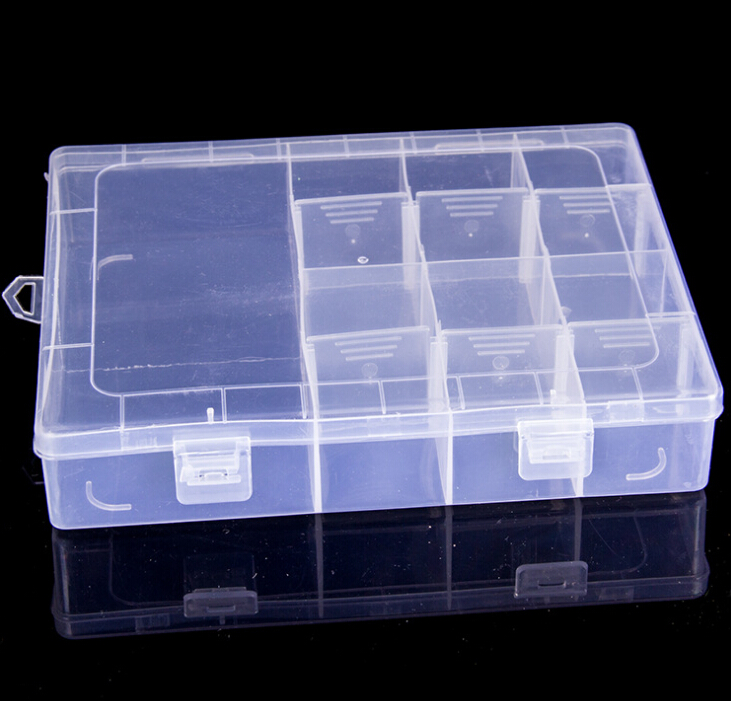 13-cell transparent plastic jewelry box storage box Plastic medicine box storage box Organizing box details Picture