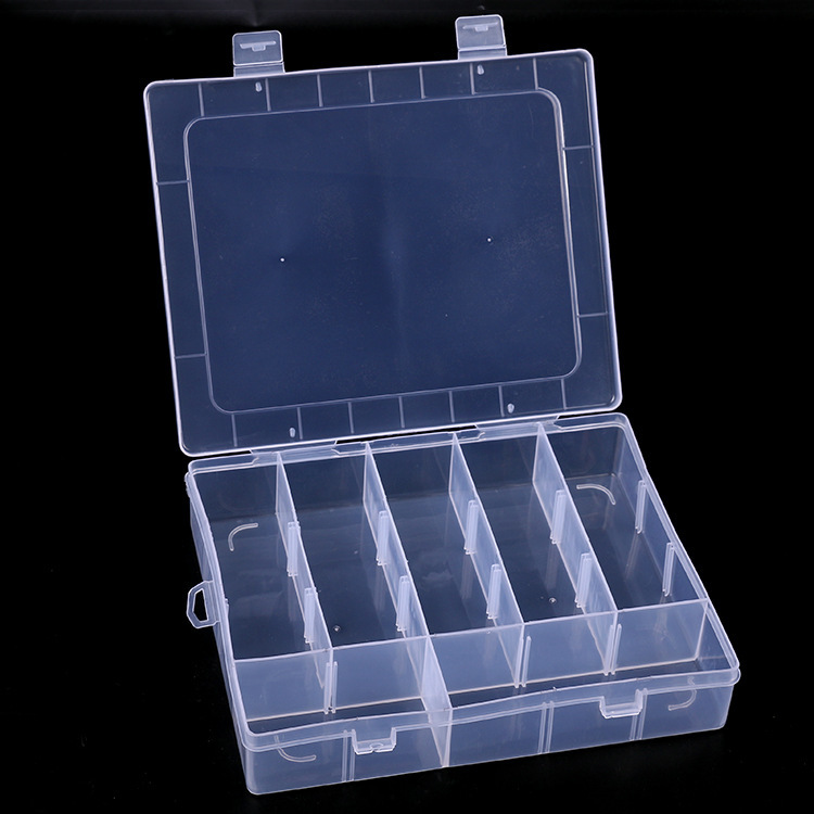 Large seven lattice jewelry transparent loose beads Electronic accessories buttons beaded rectangular plastic box full figure