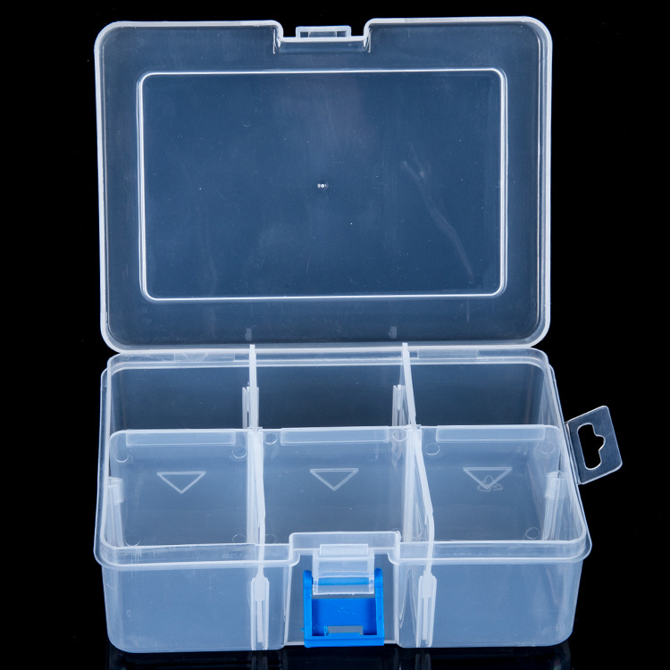 Large 6-cell transparent plastic box beaded box multi-cell head jewelry storage box home Yiwu daily necessities Specification drawing