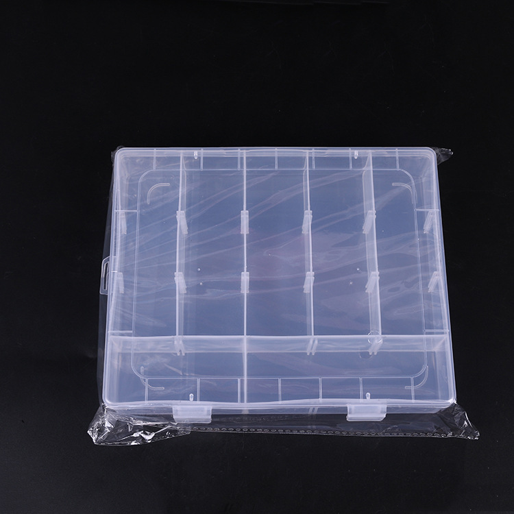 Large seven lattice jewelry transparent loose beads Electronic accessories buttons beaded rectangular plastic box details Picture