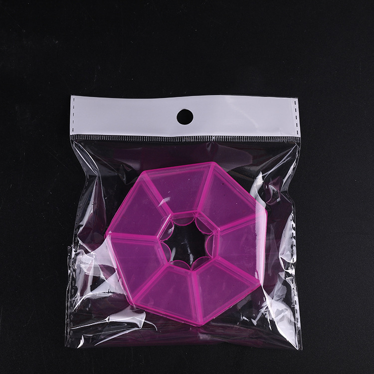 Flat 7-cell storage box Jewelry transparent loose beads Electronic accessories button beaded cylindrical plastic box 36310 Application Scenario
