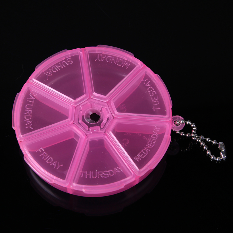 Home accessories round 7 grid storage jewelry transparent plastic box storage box medicine box